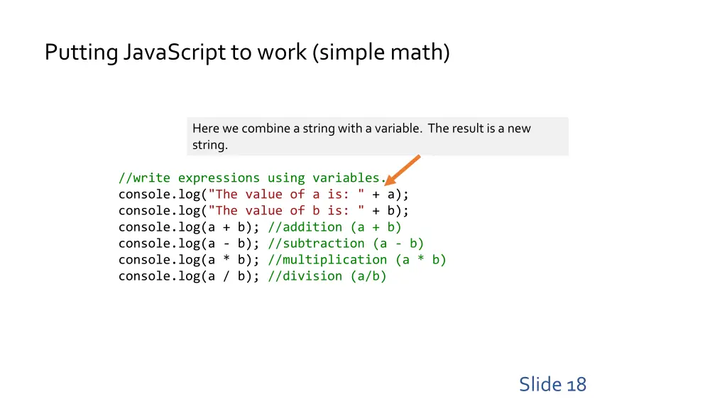 putting javascript to work simple math