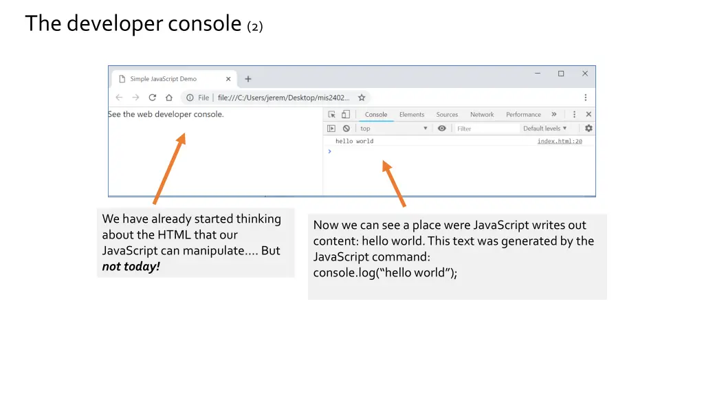 the developer console 2