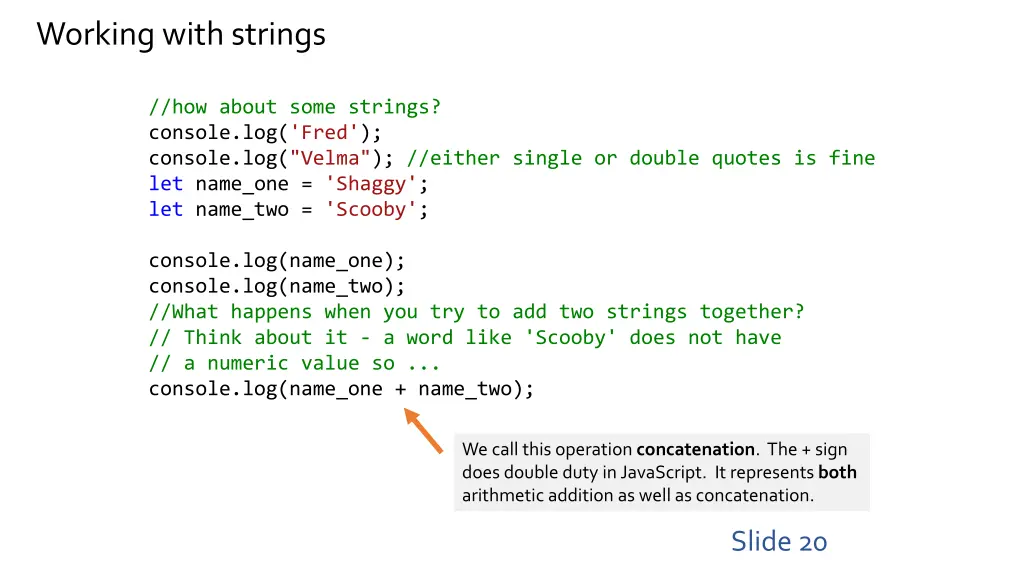 working with strings