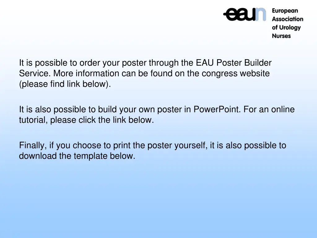 it is possible to order your poster through