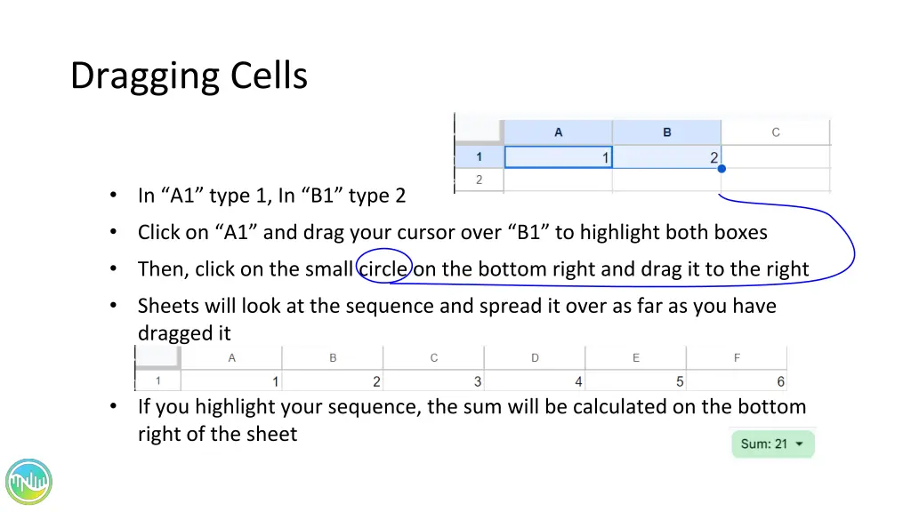 dragging cells