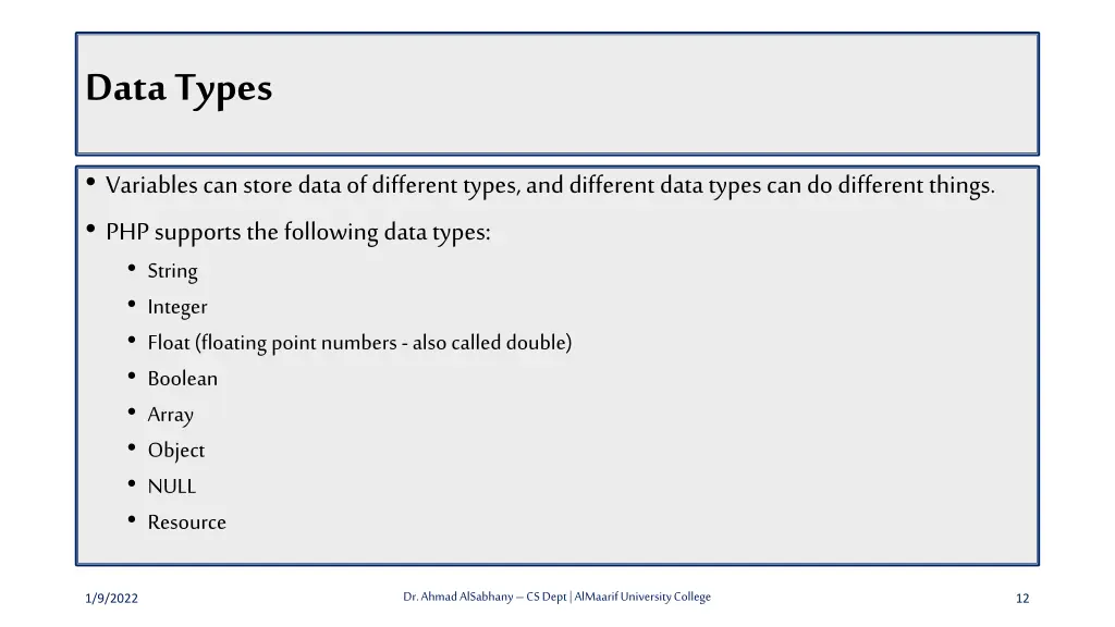 data types