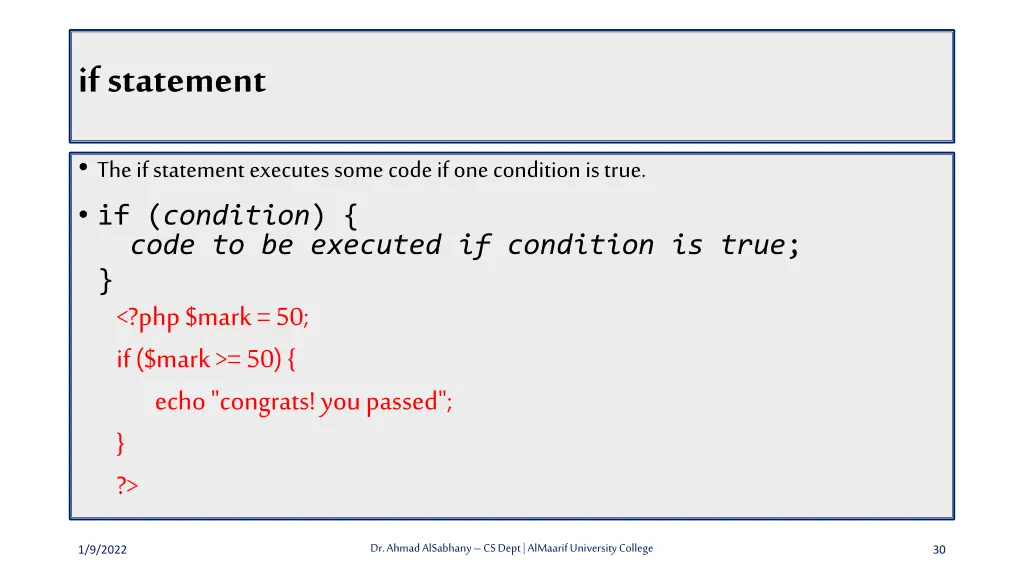 if statement