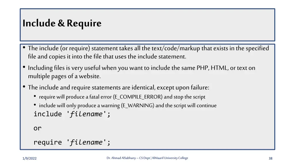 include require