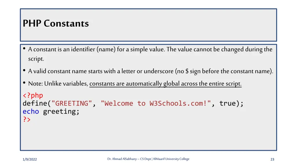php constants