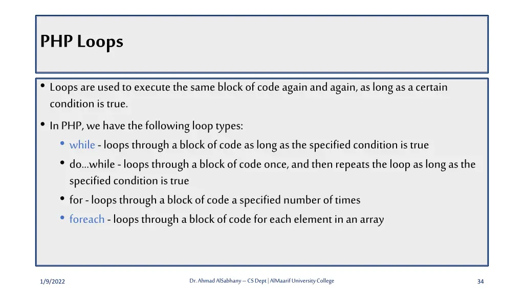 php loops