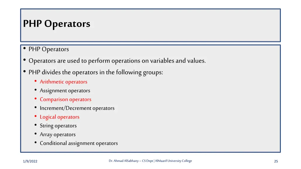 php operators