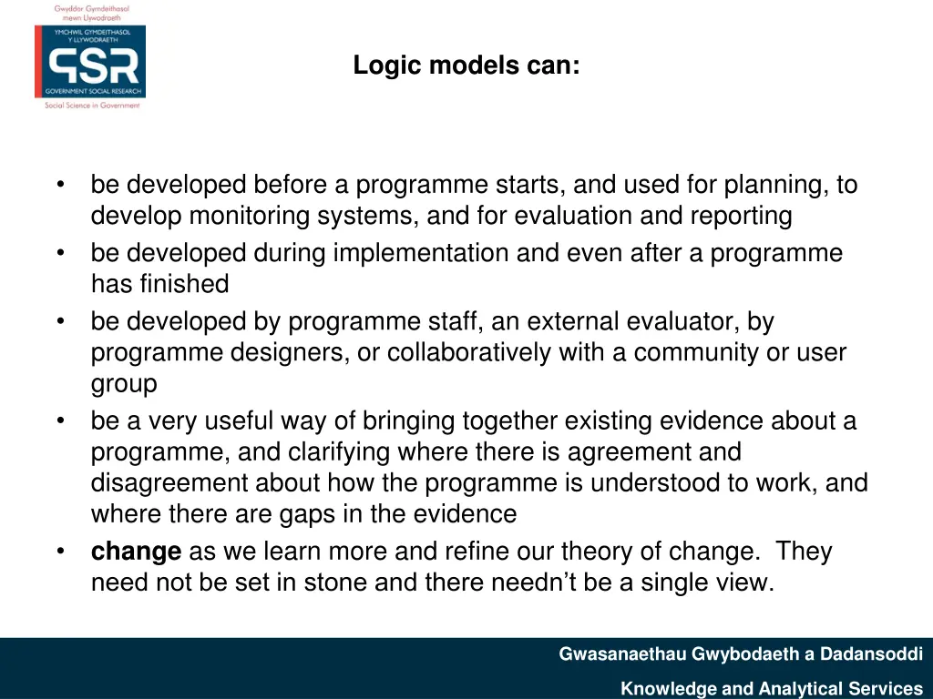 logic models can