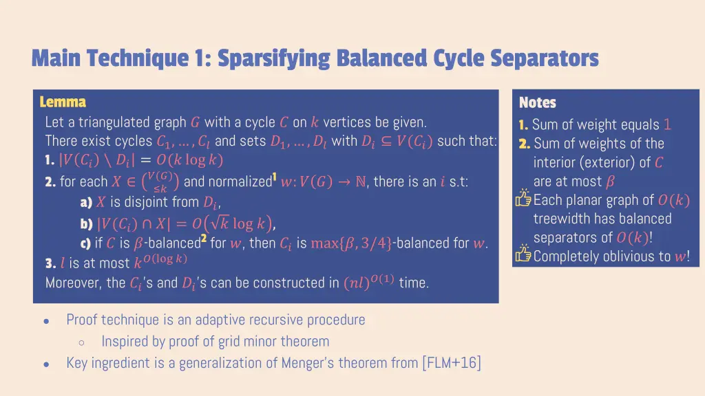 main technique 1 sparsifying balanced cycle