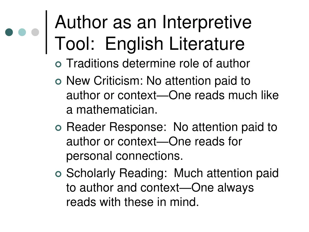 author as an interpretive tool english literature