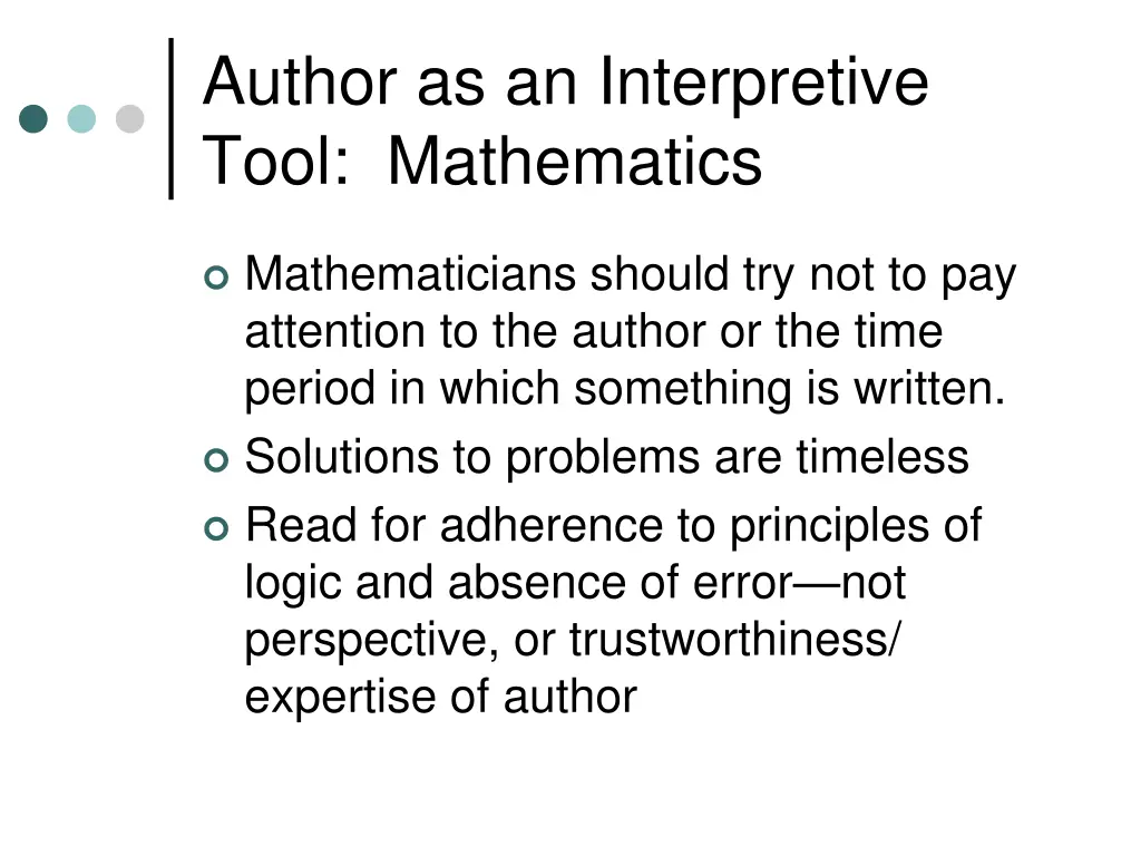 author as an interpretive tool mathematics
