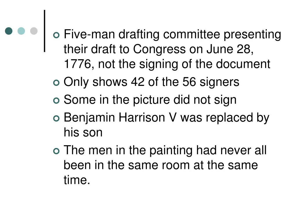 five man drafting committee presenting their