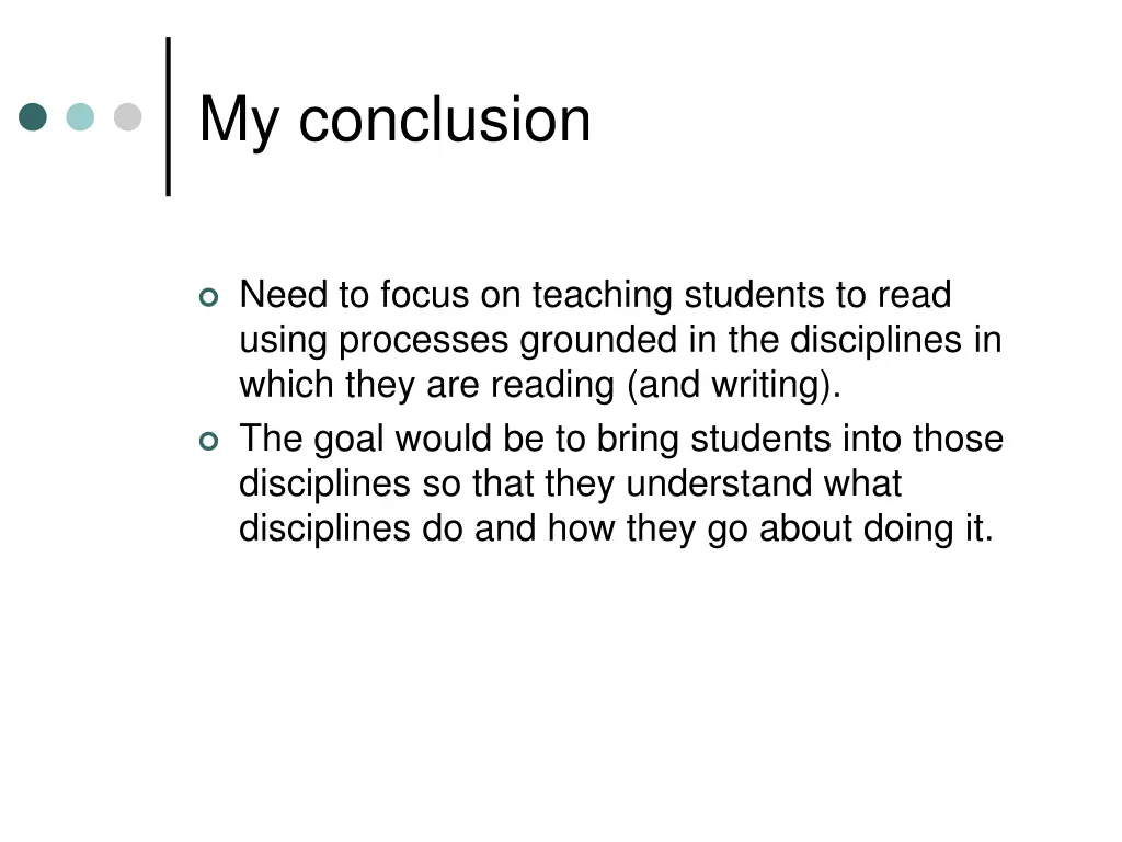my conclusion