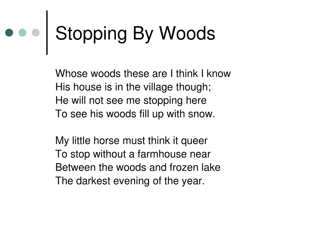 stopping by woods 2