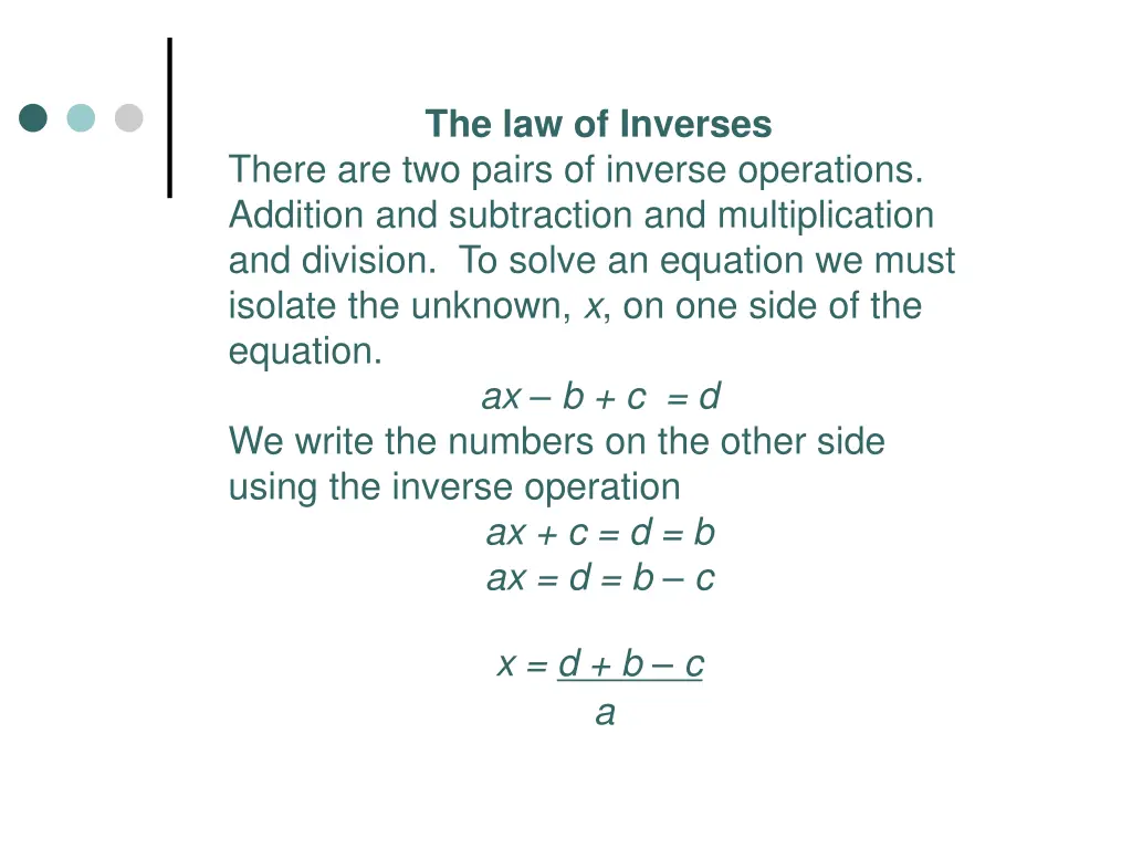 the law of inverses