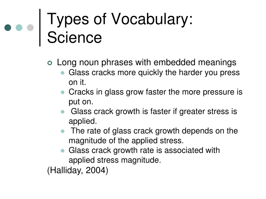 types of vocabulary science 1