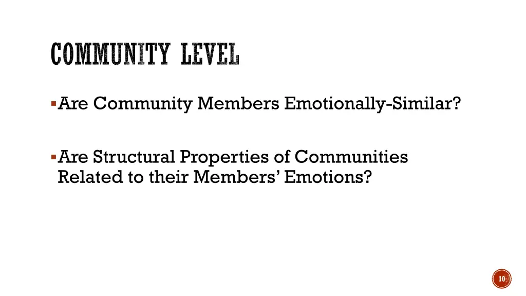 community level