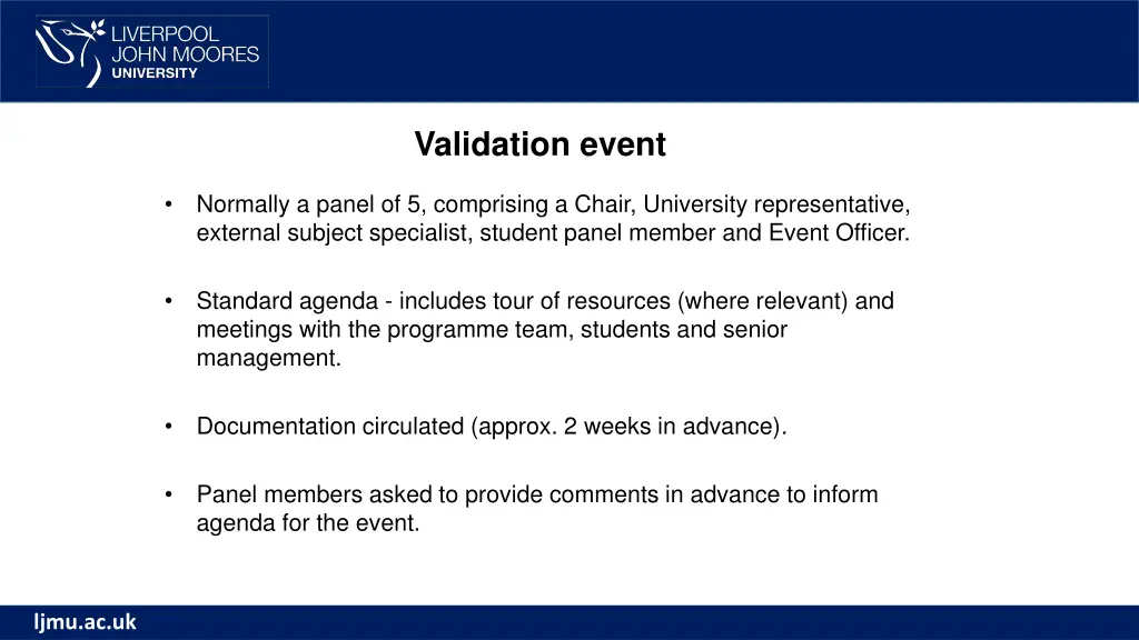 validation event