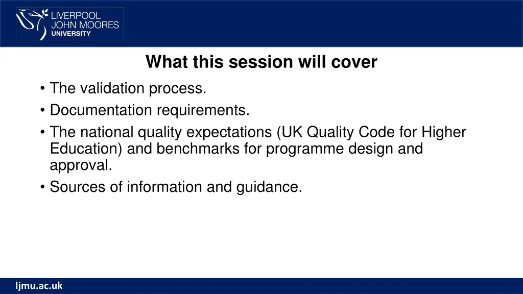 what this session will cover the validation