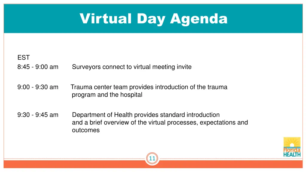 virtual day agenda