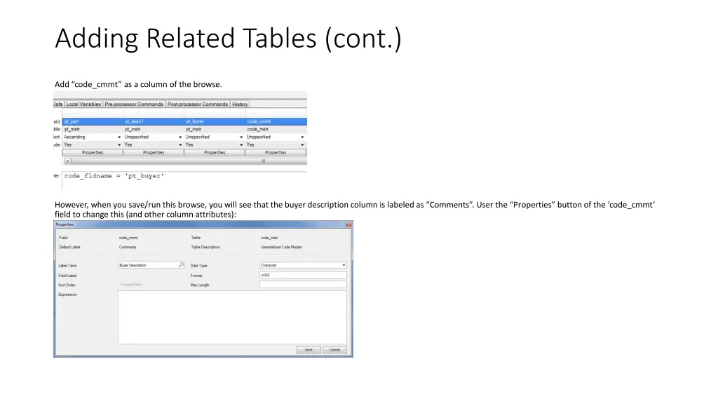 adding related tables cont