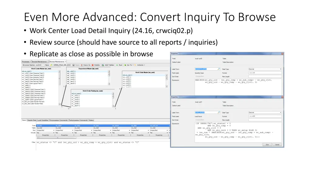 even more advanced convert inquiry to browse work
