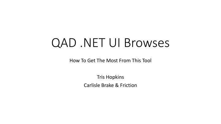 qad net ui browses