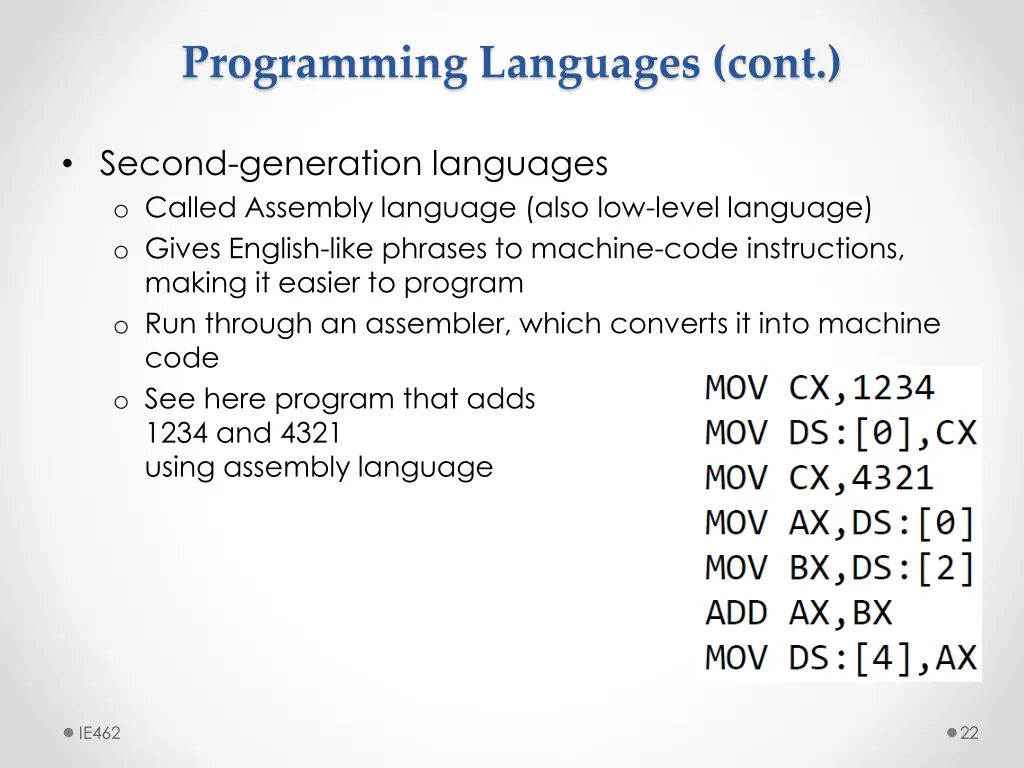 programming languages cont 1