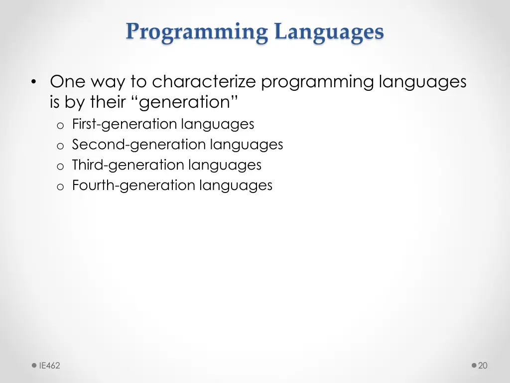 programming languages