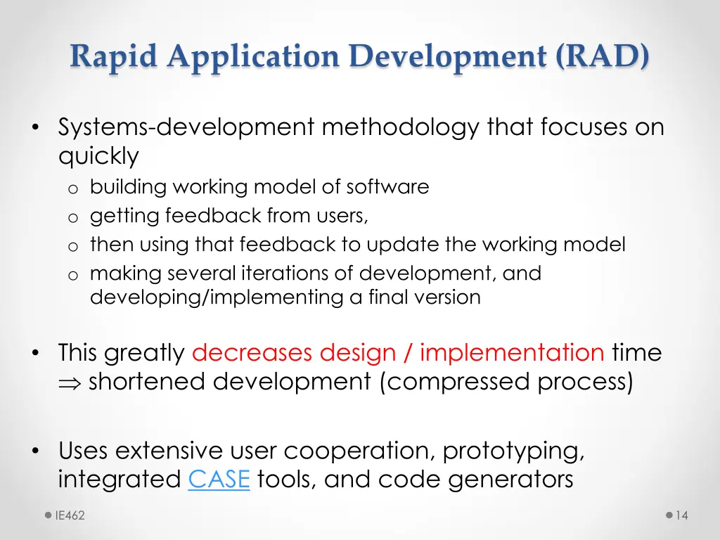 rapid application development rad