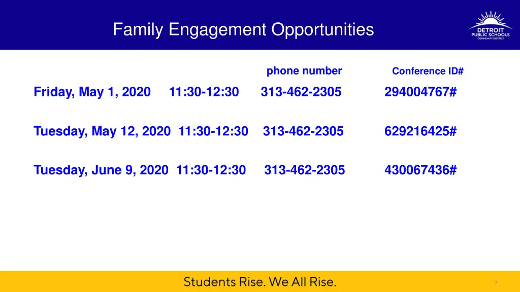 family engagement opportunities