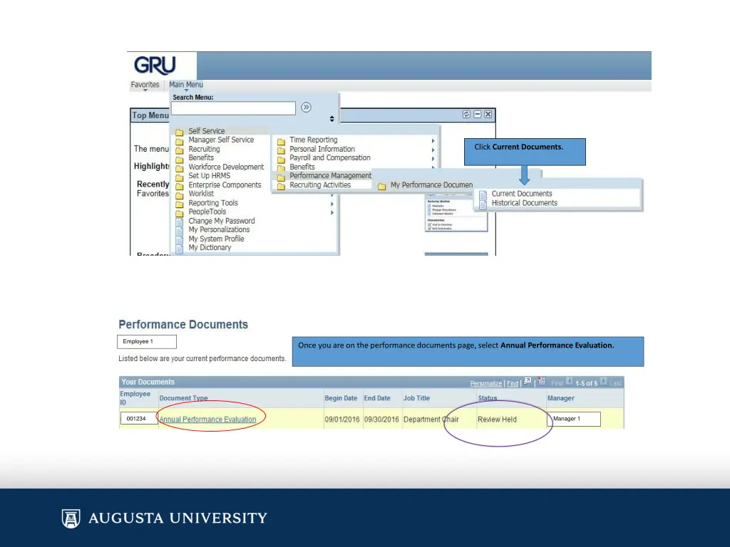 click current documents