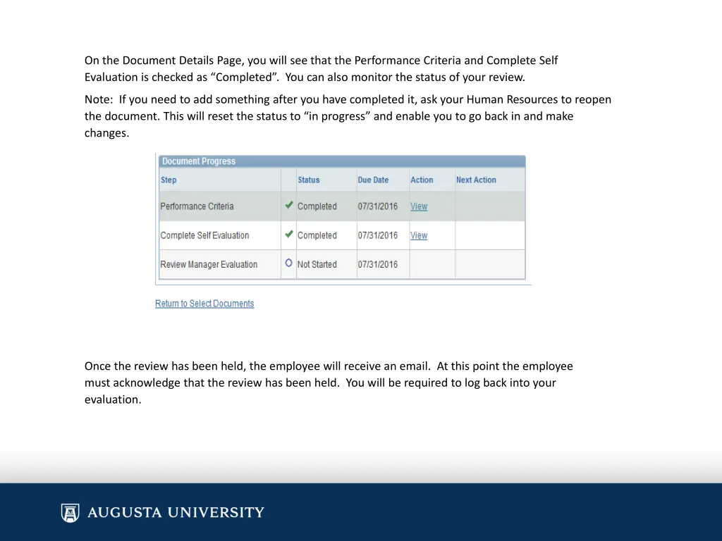 on the document details page you will see that