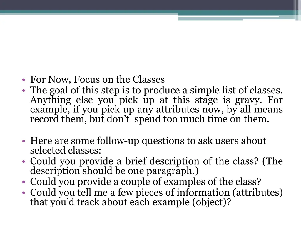 for now focus on the classes the goal of this