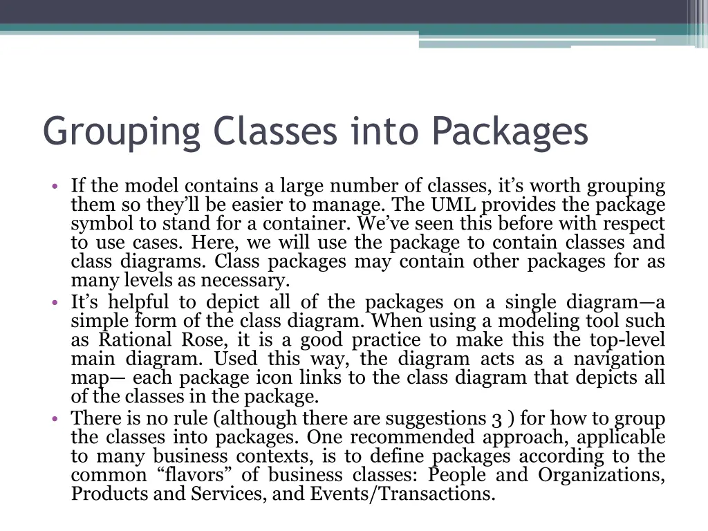 grouping classes into packages