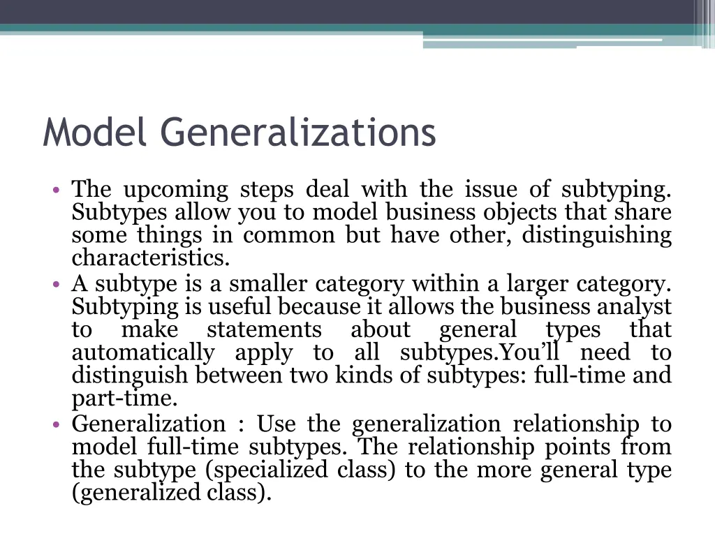 model generalizations