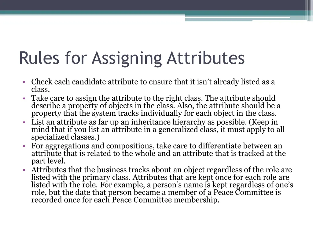 rules for assigning attributes