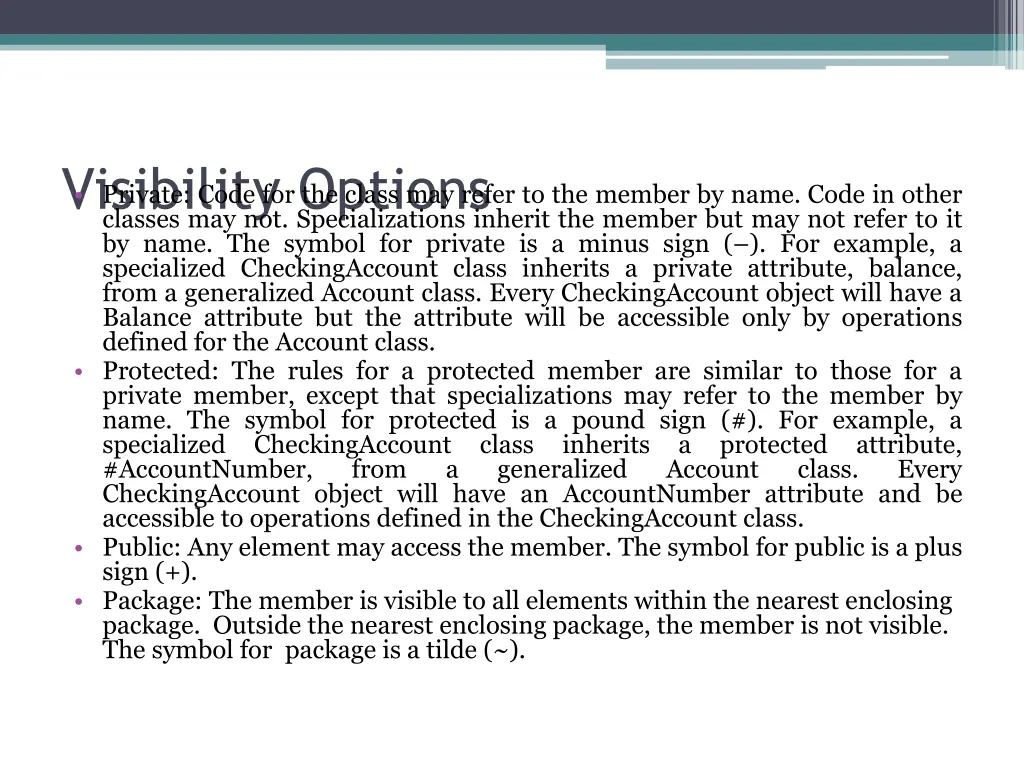 visibility options classes