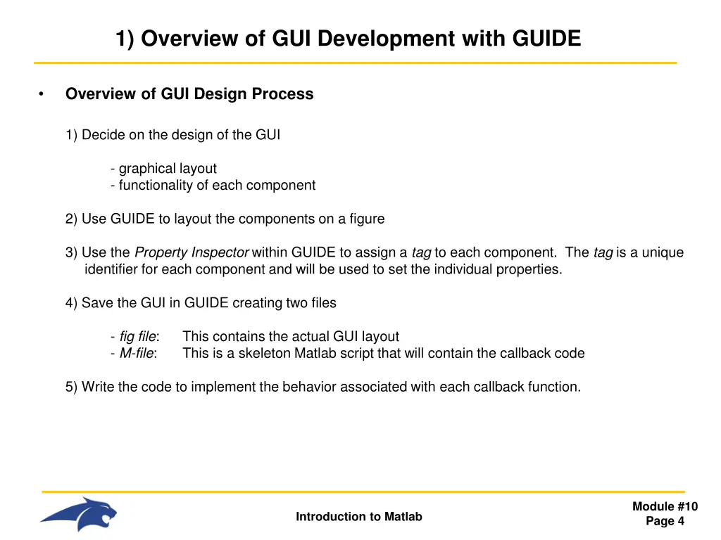 1 overview of gui development with guide 2