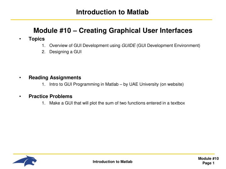 introduction to matlab