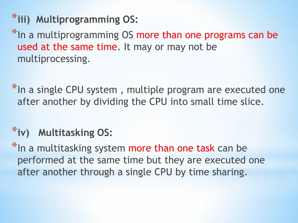 iii multiprogramming os in a multiprogramming