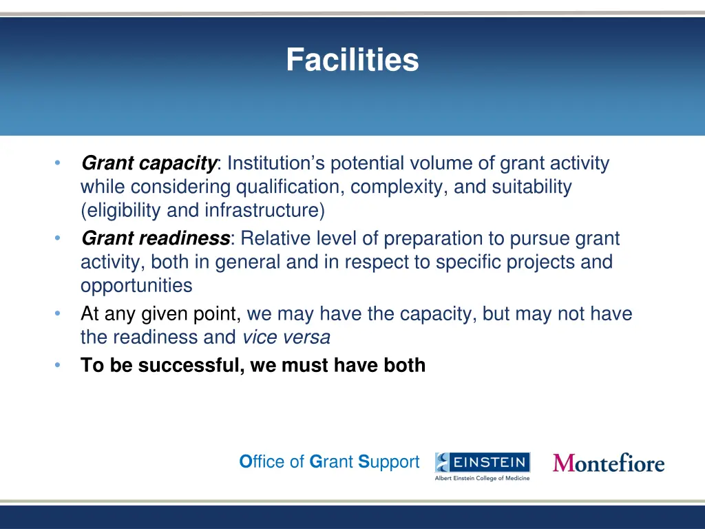 facilities