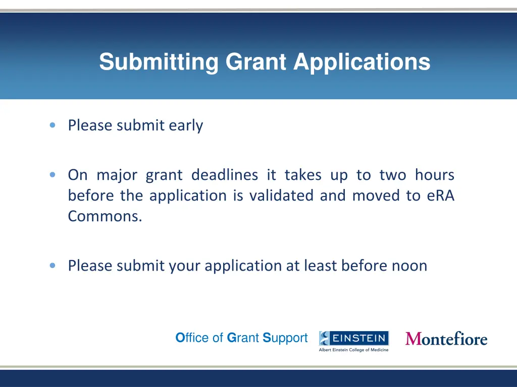 submitting grant applications
