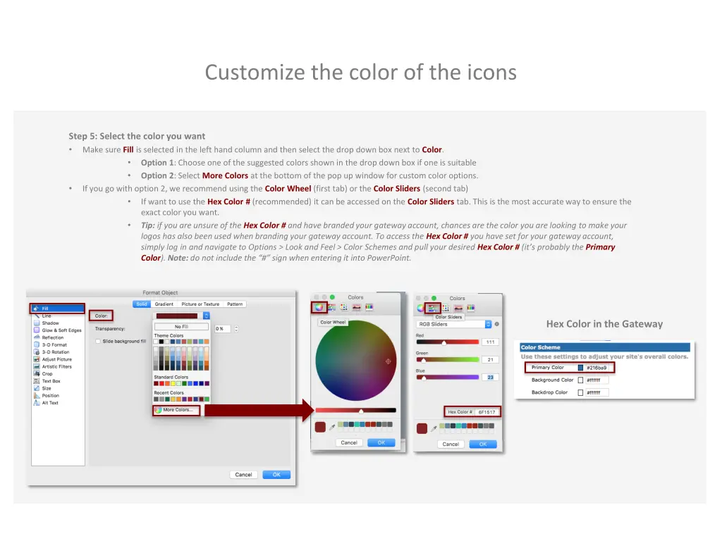 customize the color of the icons 1