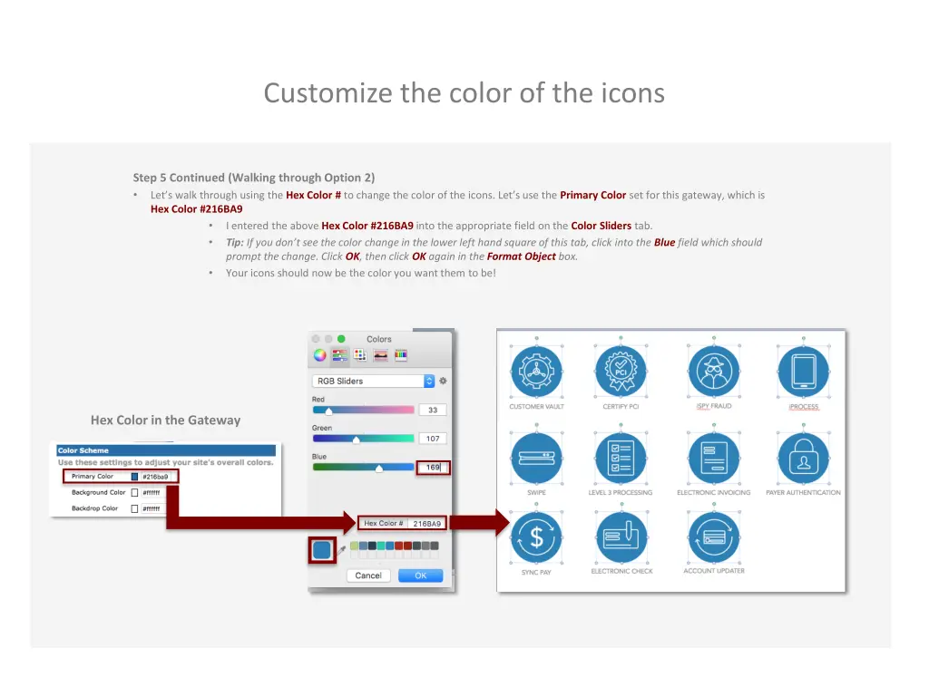 customize the color of the icons 2