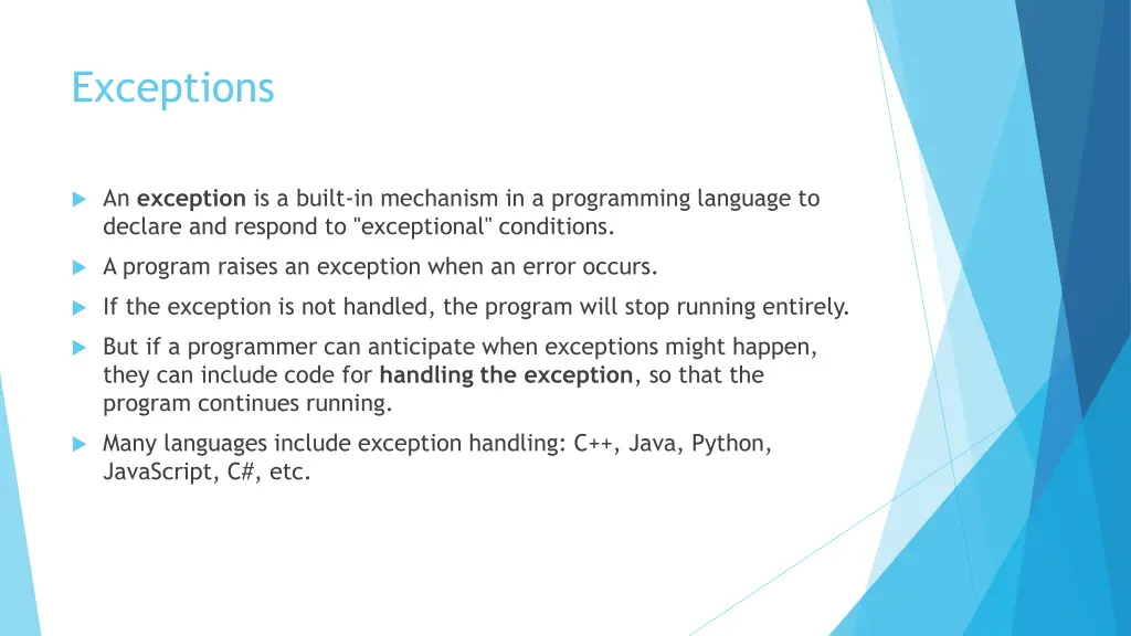 exceptions 1