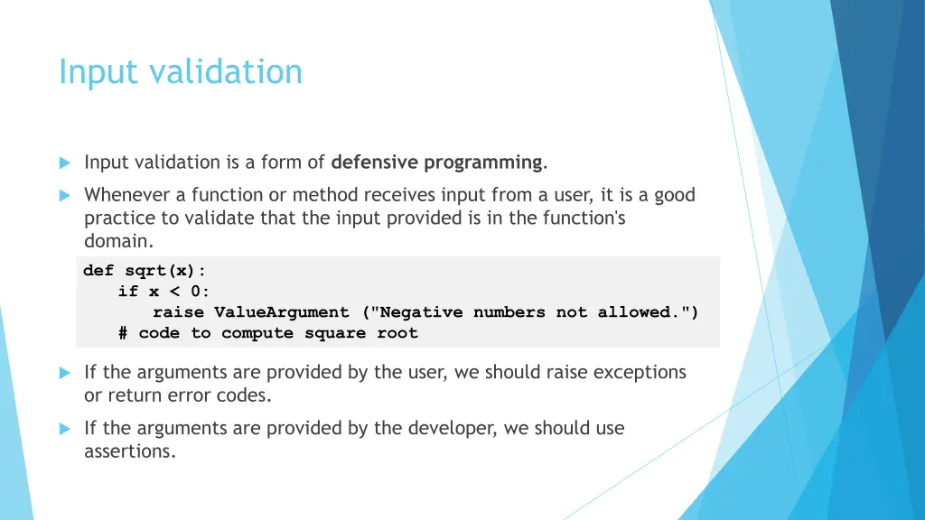input validation
