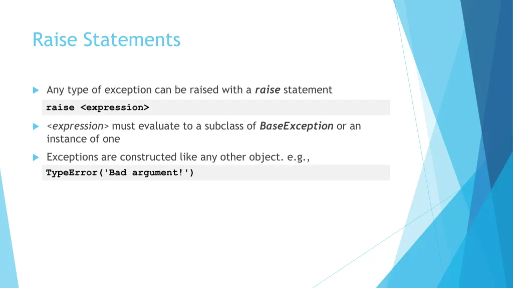 raise statements