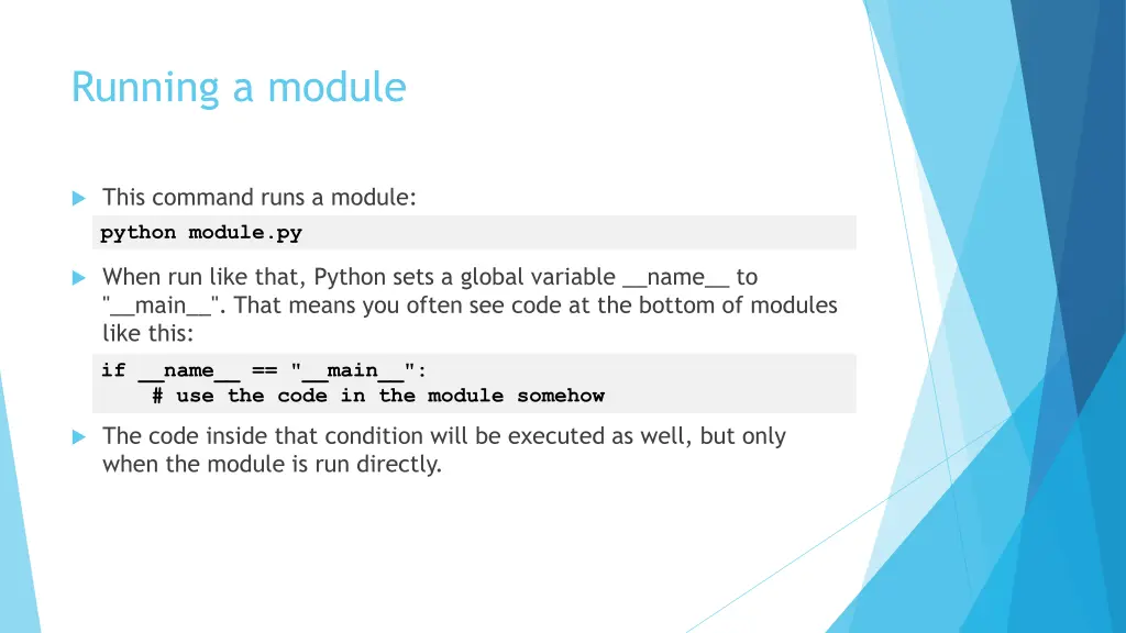 running a module