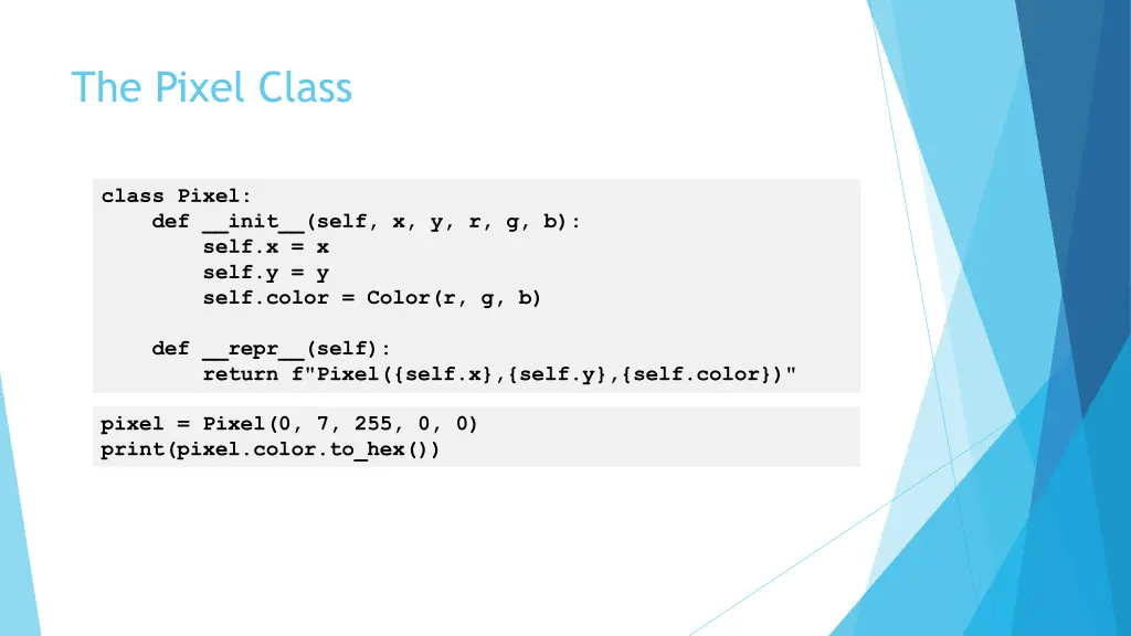 the pixel class